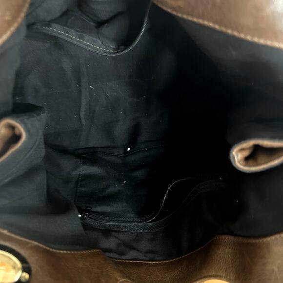 Foley and Corinna Leather Shoulder Bag Brown Gold Turnkey Boho - Picture 11 of 15